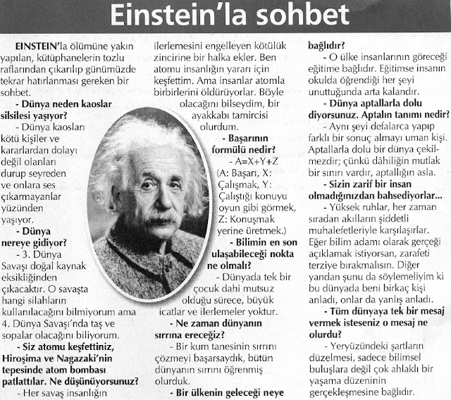 einstein'la sohbet